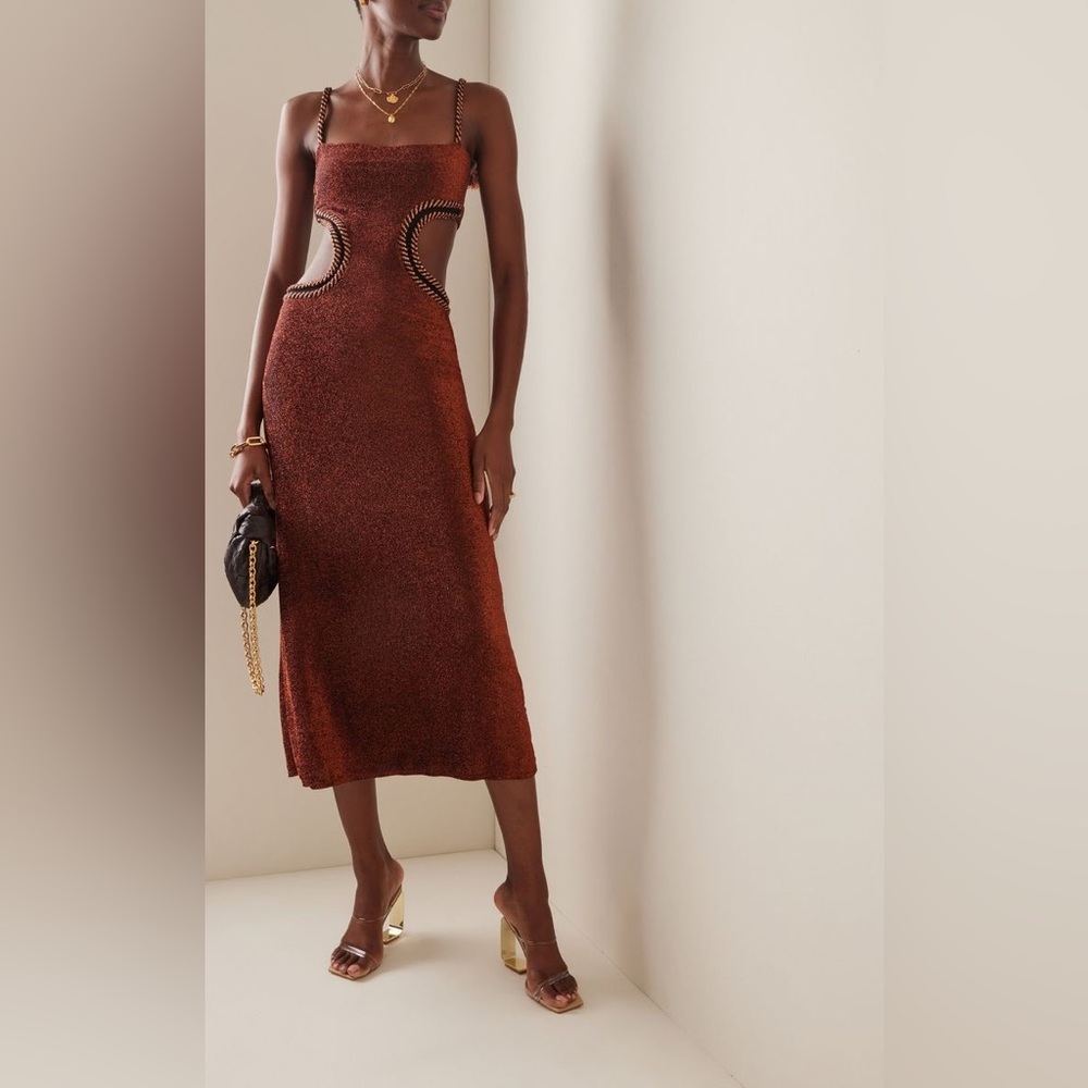 JOHANNA ORTIZ Fabulous Festival Embroidered Metallic Midi Dress